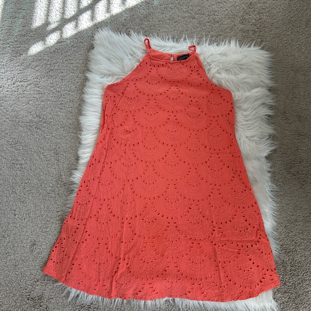 Coral Eyelet Sleeveless women’s Dress